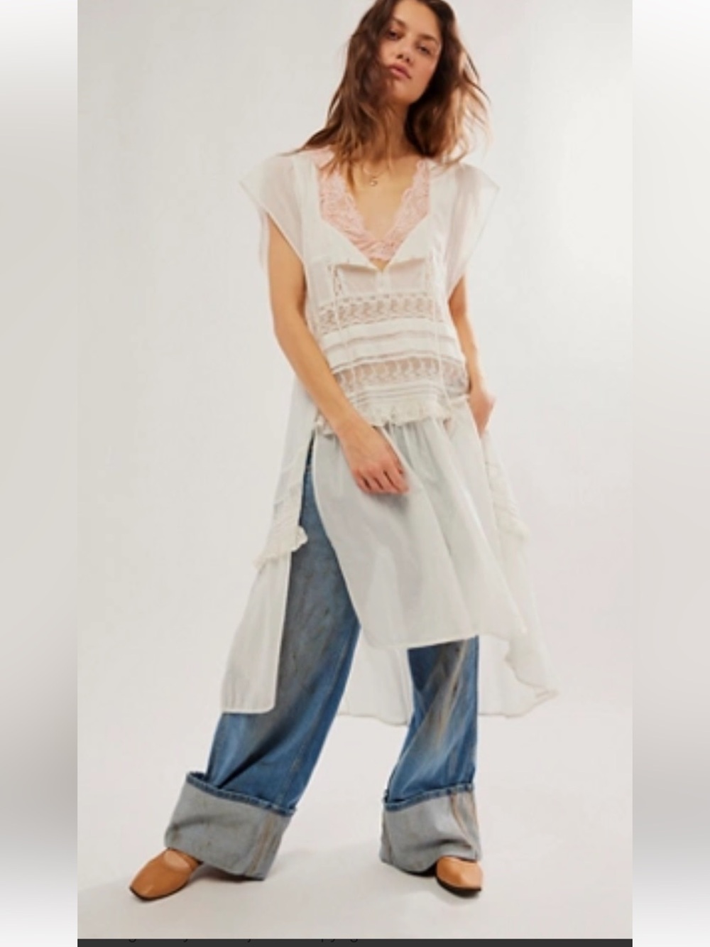 NWT retail $148 size S #FreePeople “Tied to you”’maxi top or blouse.